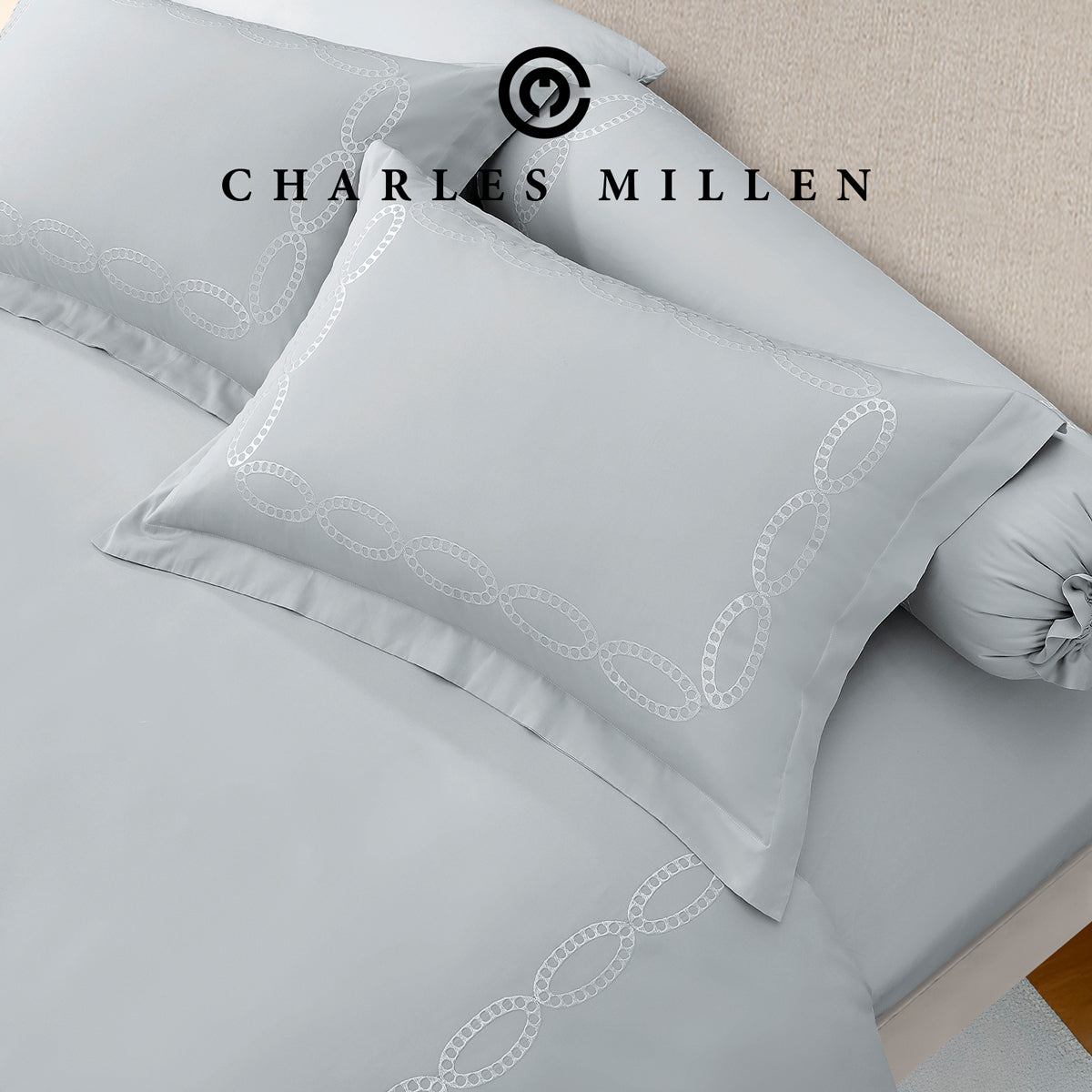 CHARLES MILLEN Signature Vouge Collection 100% Pima Cotton Bed Linen (Silver) – CELESTIA