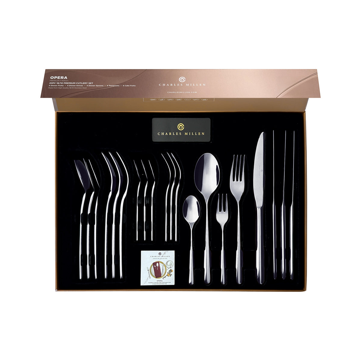 CHARLES MILLEN Signature Collection 20pc/30pc Cutlery Set in Gift Box (Silver Grey) – OPERA