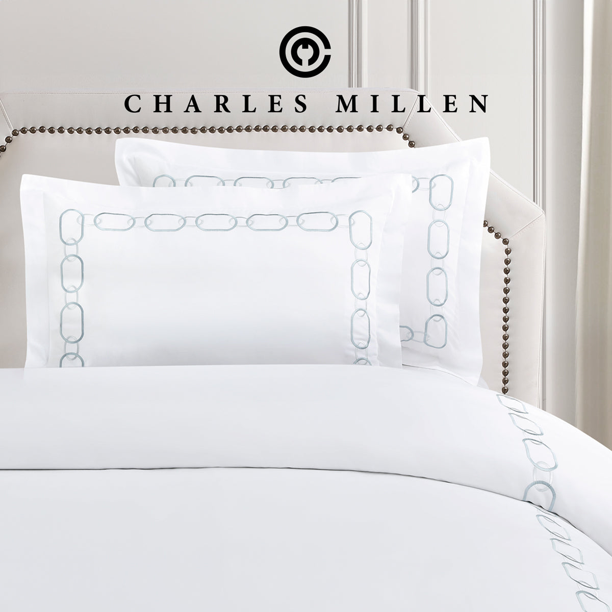 CHARLES MILLEN Signature Vouge Collection 100% Pima Cotton Bed Linen (White) – ELARIA
