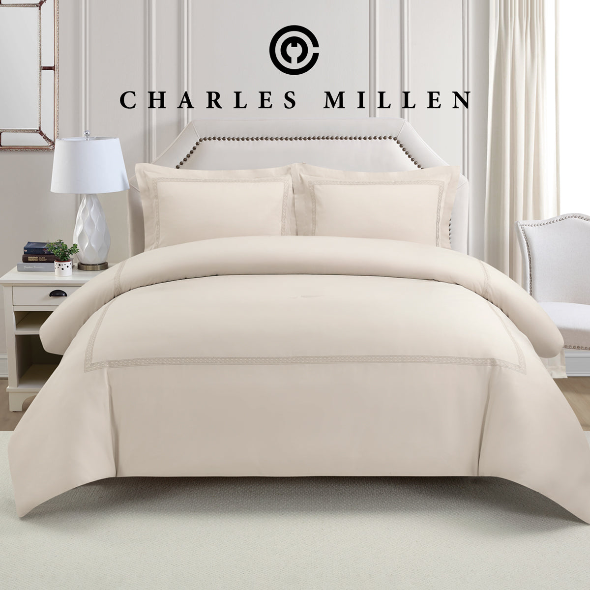 CHARLES MILLEN Signature Vouge Collection 100% Pima Cotton Bed Linen (Linen) – MONDRAE