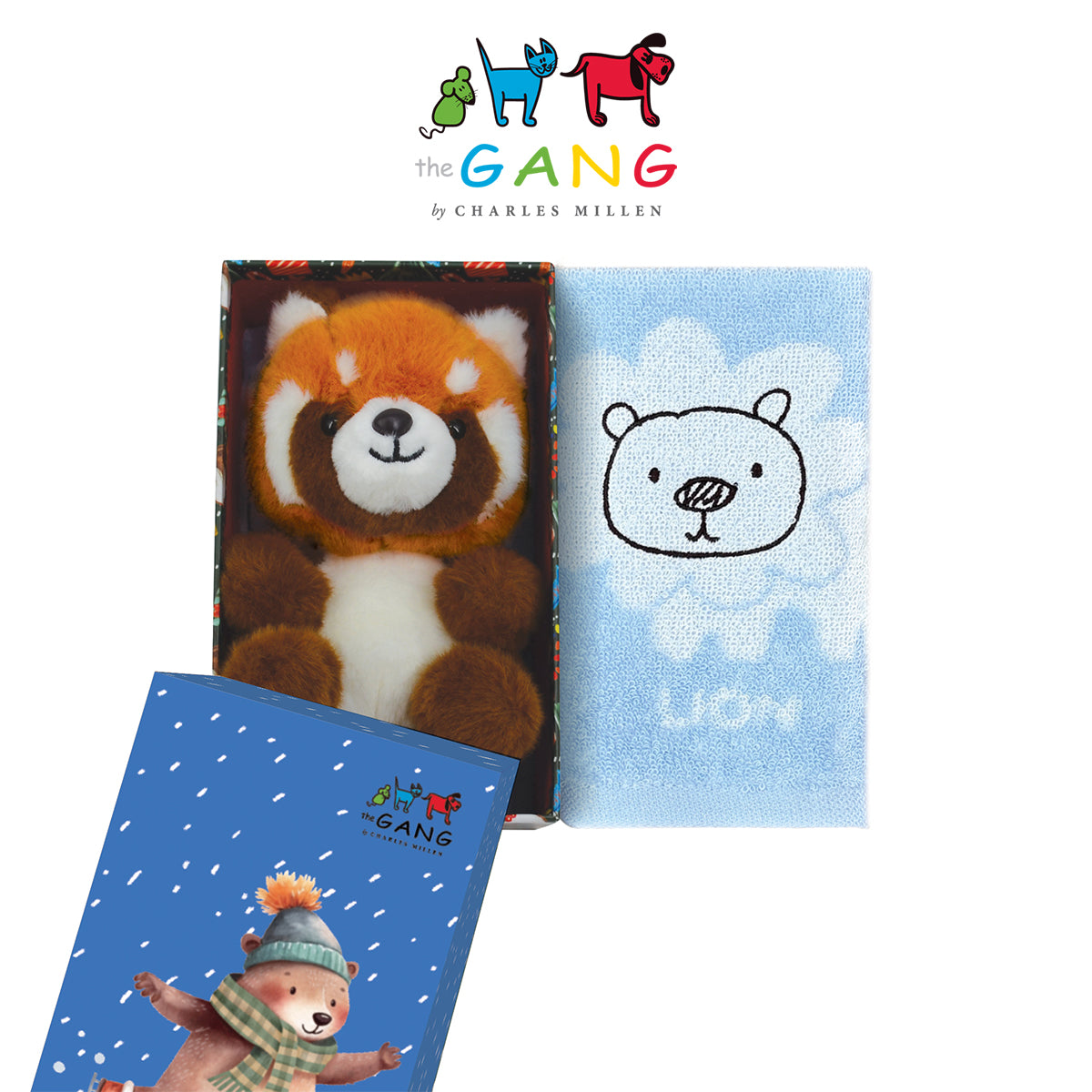 Christmas Towel Gift set- The GANG by Charles Millen THE MOBZ Towel & Plush Collection