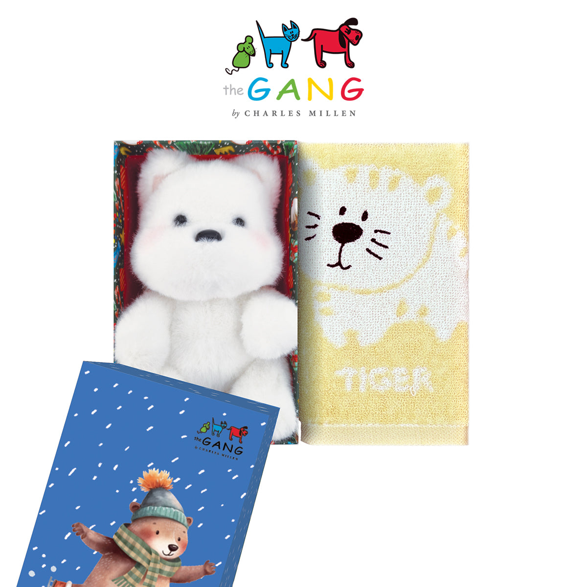 Christmas Towel Gift set- The GANG by Charles Millen THE MOBZ Towel & Plush Collection