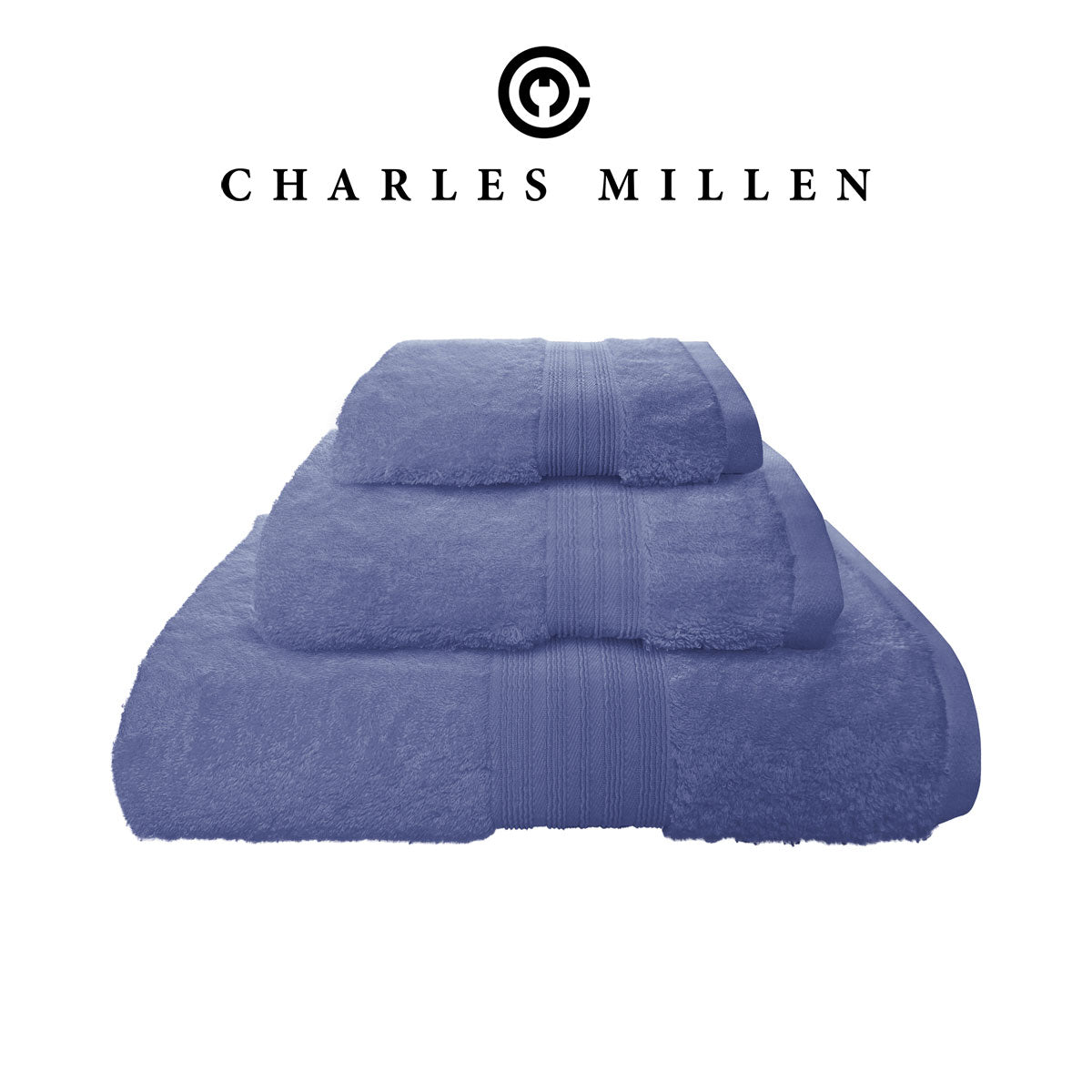 (3pc Face, Hand, Bath Towel set ) Charles Millen Velmont Egyptian Cotton Towel Set