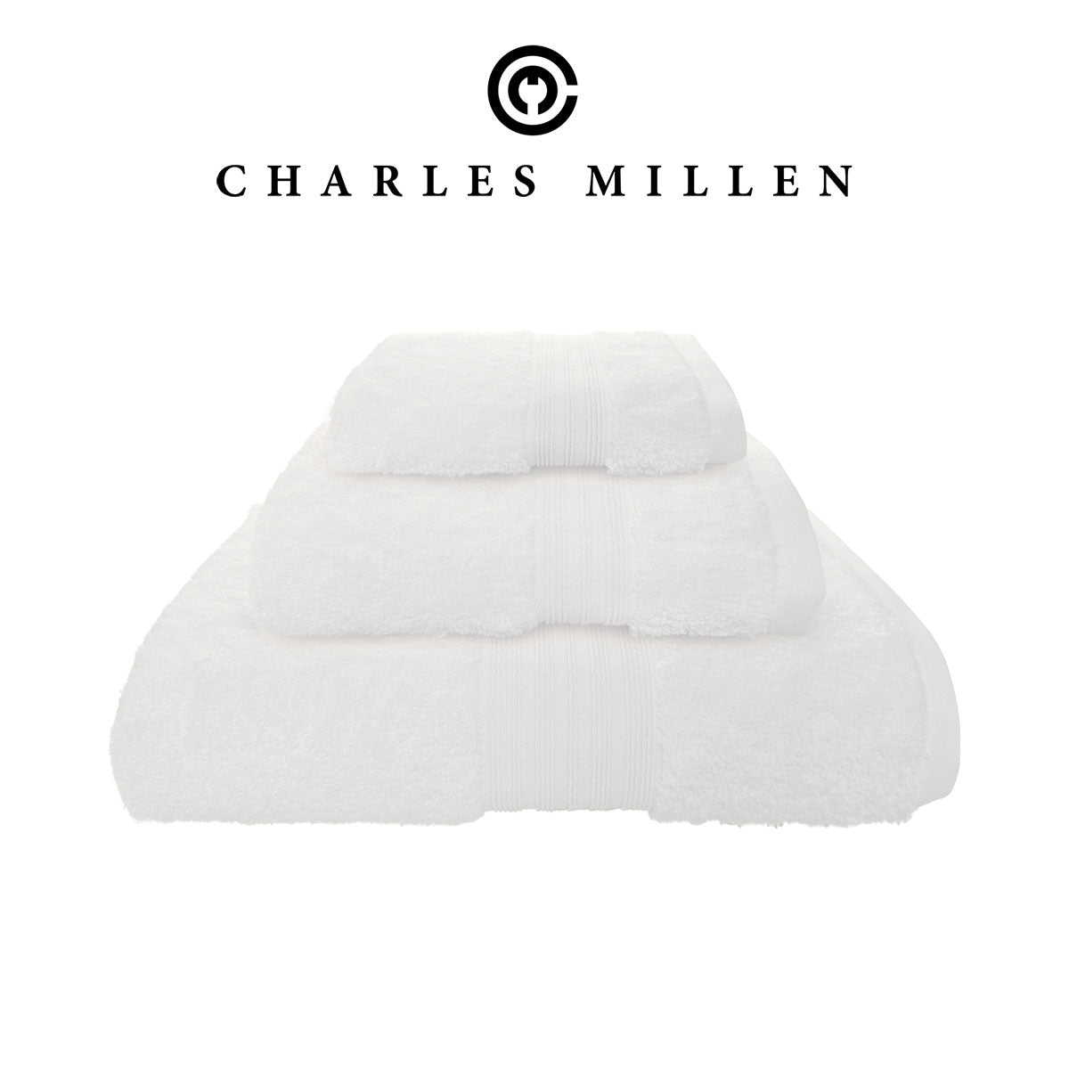 (3pc Face, Hand, Bath Towel set ) Charles Millen Velmont Egyptian Cotton Towel Set