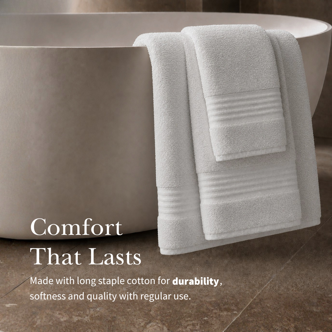 (3pc Face, Hand, Bath Towel set ) Charles Millen Velmont Egyptian Cotton Towel Set