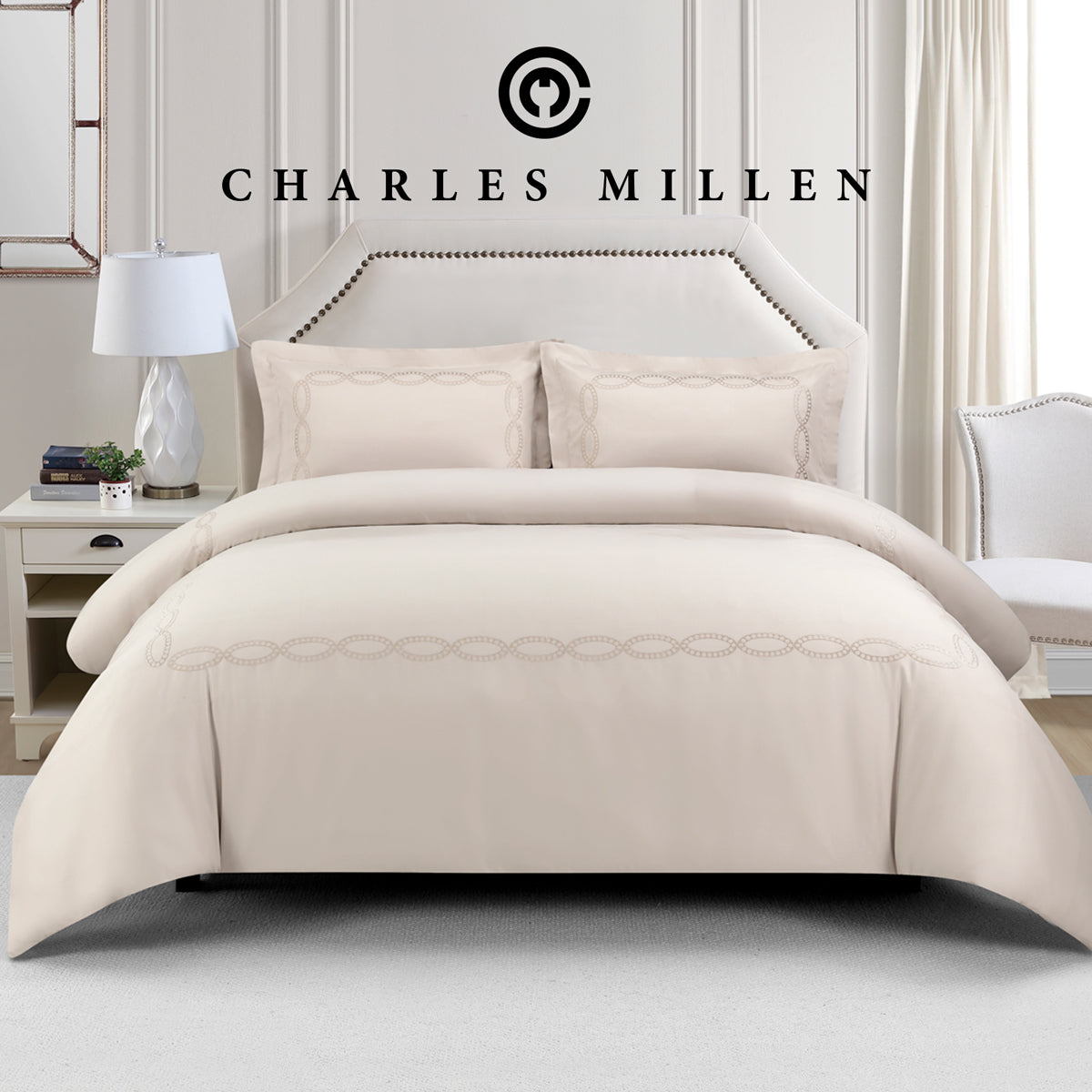 CHARLES MILLEN Signature Vouge Collection 100% Pima Cotton Bed Linen (Linen) – CELESTIA