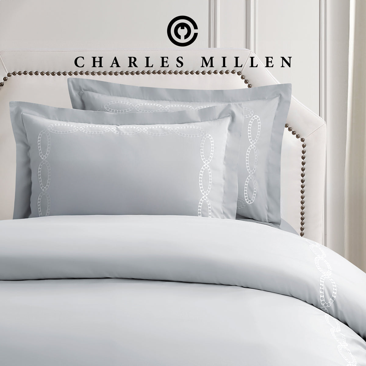 CHARLES MILLEN Signature Vouge Collection 100% Pima Cotton Bed Linen (Silver) – CELESTIA