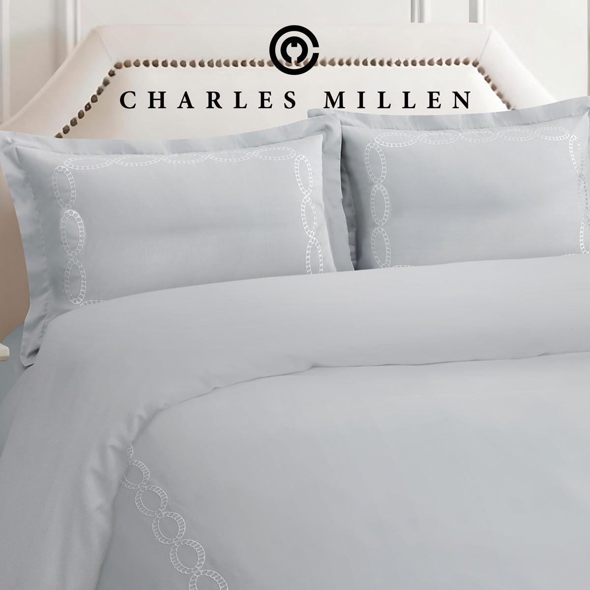 CHARLES MILLEN Signature Vouge Collection 100% Pima Cotton Bed Linen (Silver) – CELESTIA