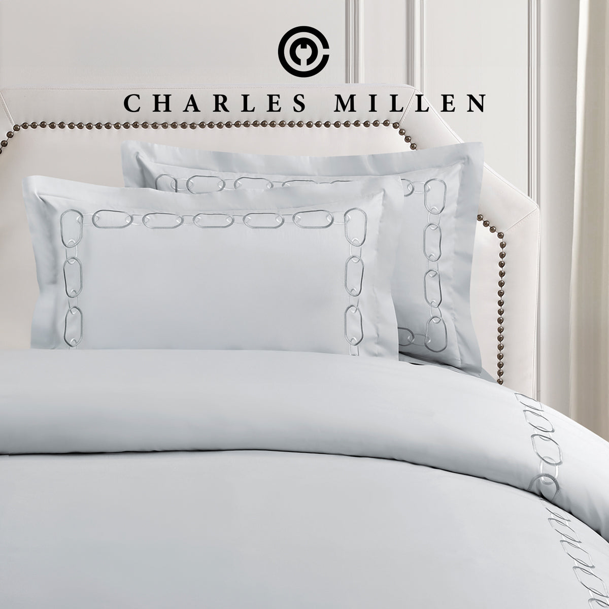 CHARLES MILLEN Signature Vouge Collection 100% Pima Cotton Bed Linen (Silver) – ELARIA