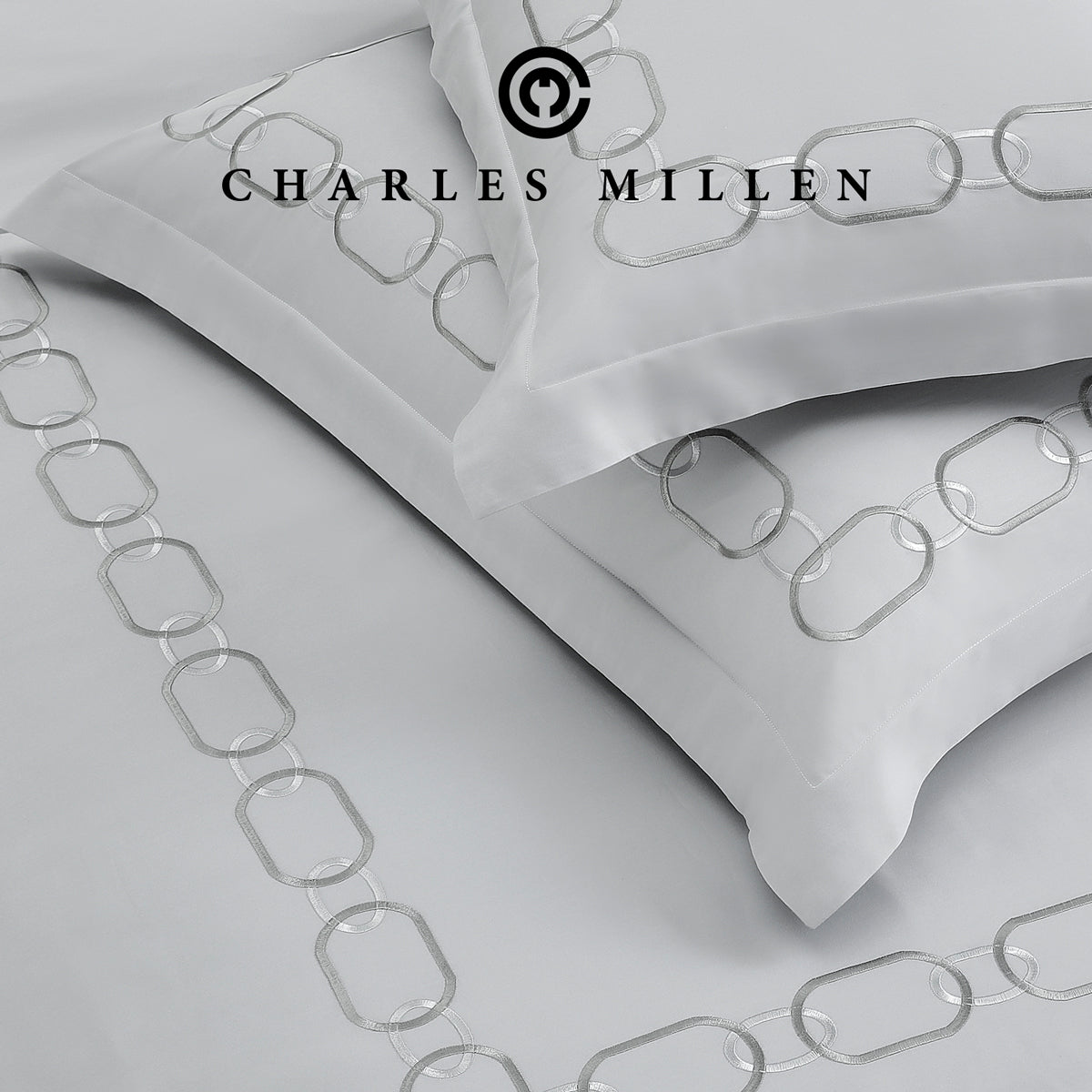 CHARLES MILLEN Signature Vouge Collection 100% Pima Cotton Bed Linen (Silver) – ELARIA