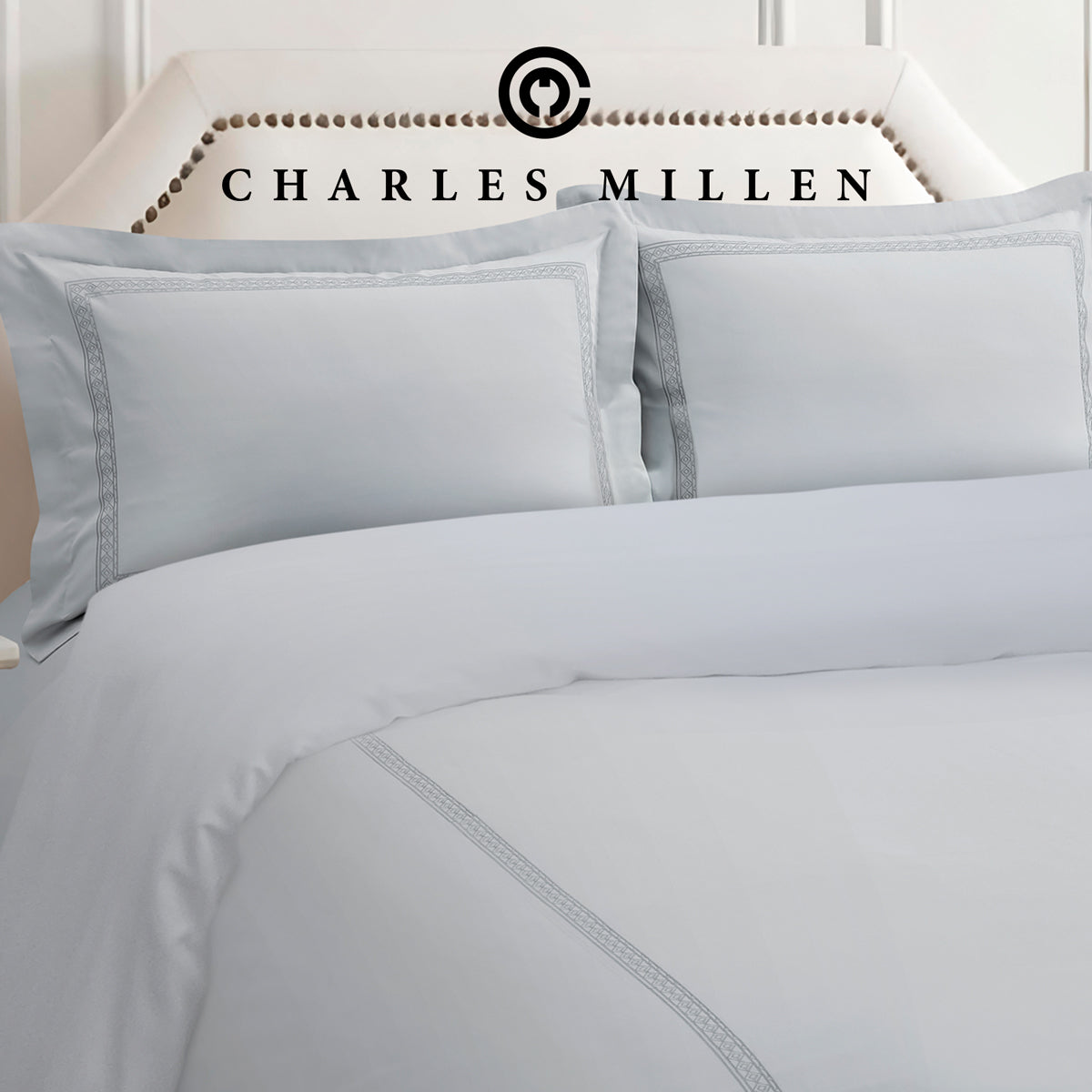 CHARLES MILLEN Signature Vouge Collection 100% Pima Cotton Bed Linen (Silver) – MONDRAE