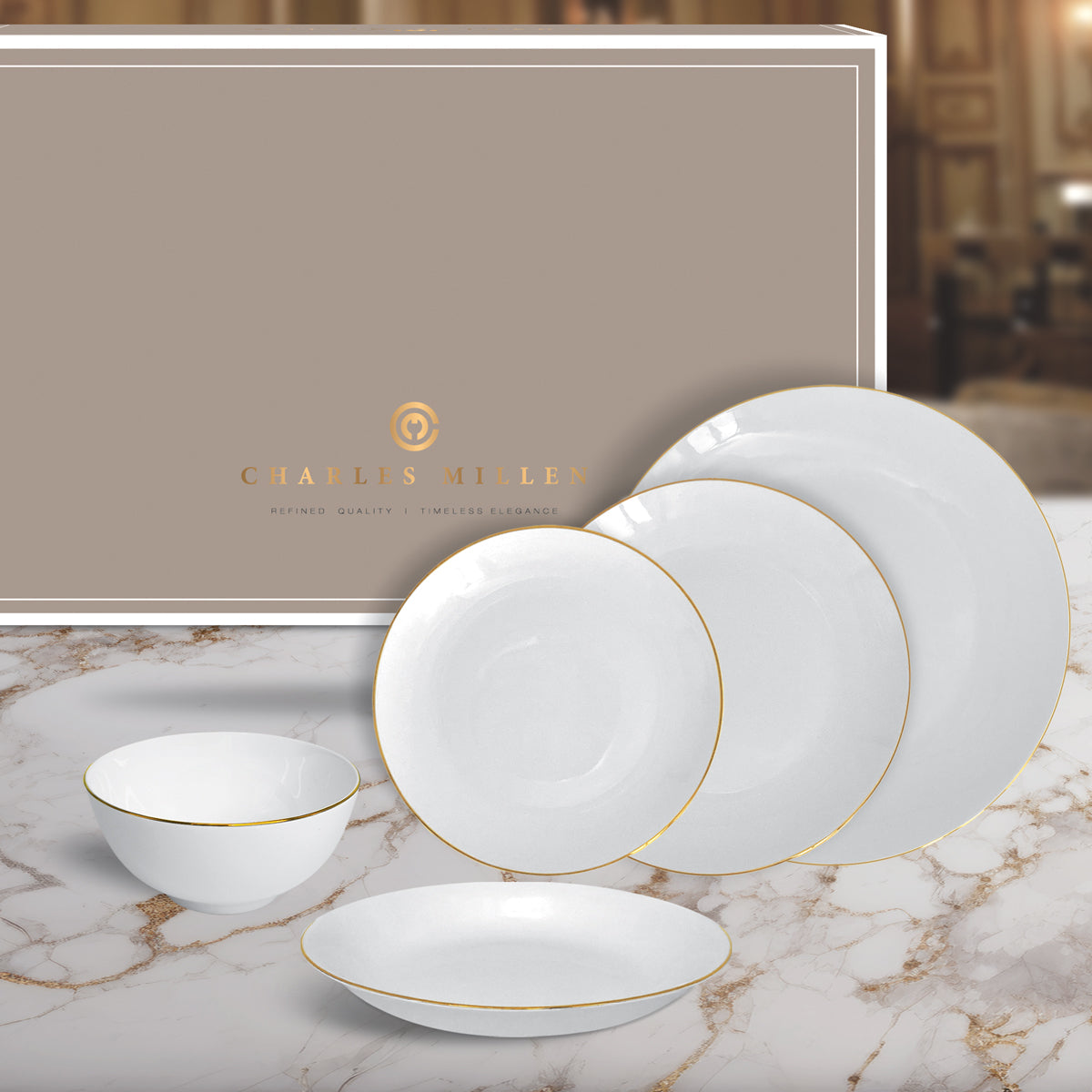 Charles Millen GOLD 4 Pax Entree Dinning Set