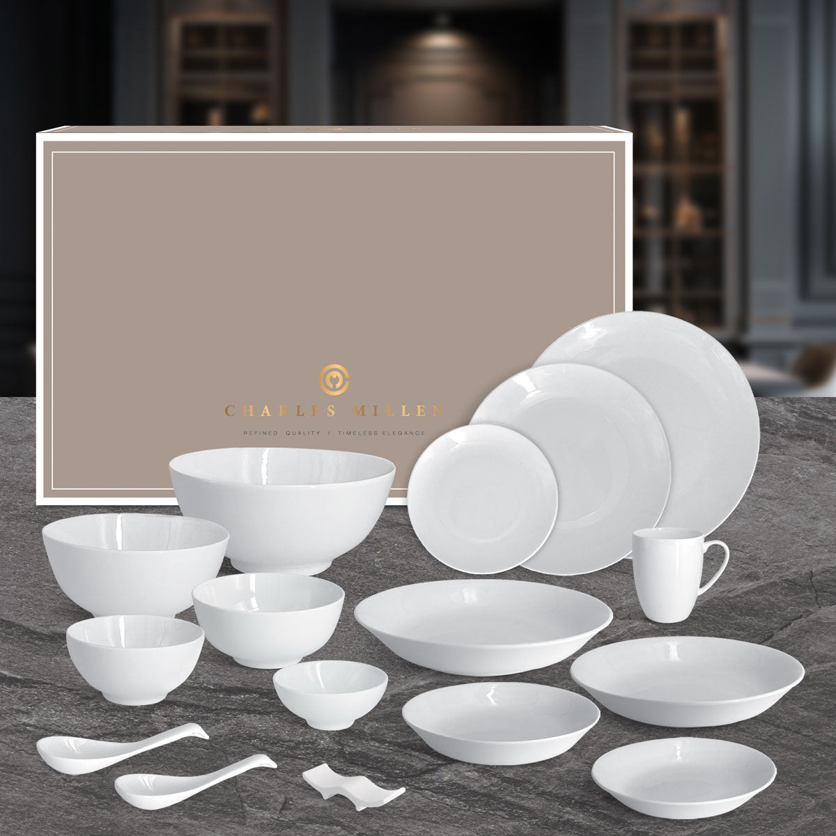 Charles Millen IVOIRE 6 Pax - 91 pcs Dinner Set