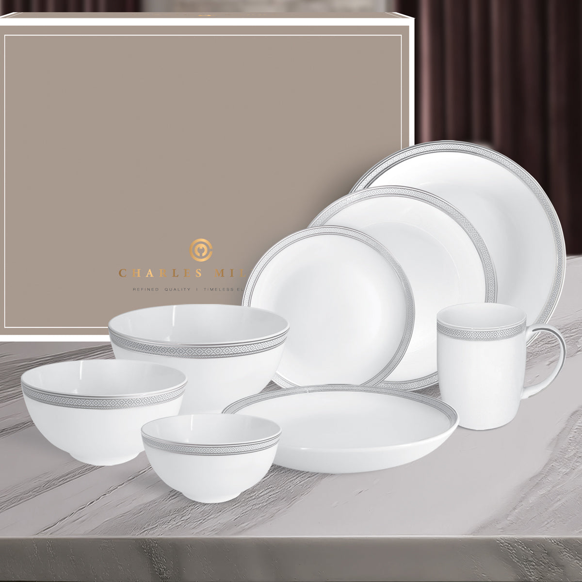 Charles Millen MONDE Enough for 8 Dining Set - 64pcs Dinner Set