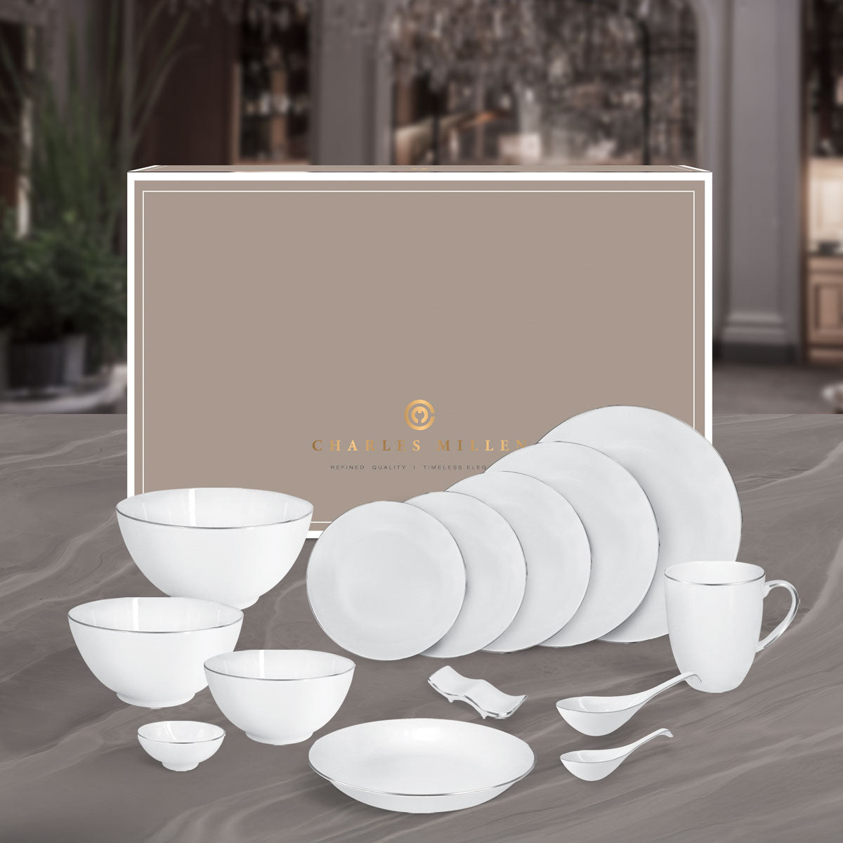 Charles Millen PLATINUM  10 Pax - 145 Pcs Dinner Set