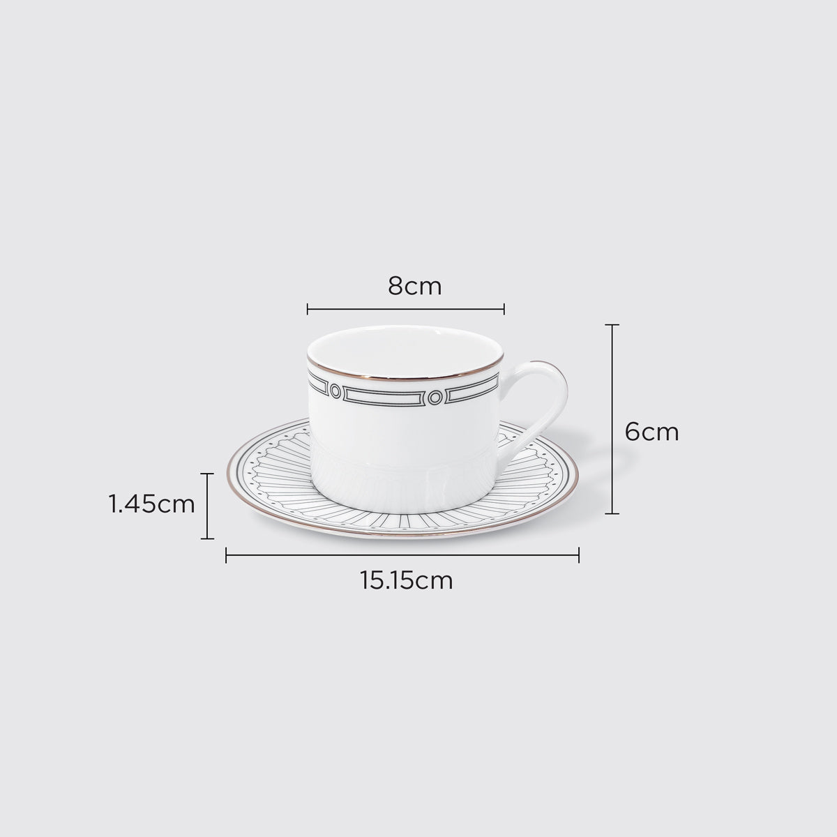 Charles Millen RITZ Entree Tea Set ( 1 Tea pot, 2 Cup & Saucer ) (Vogue Series )