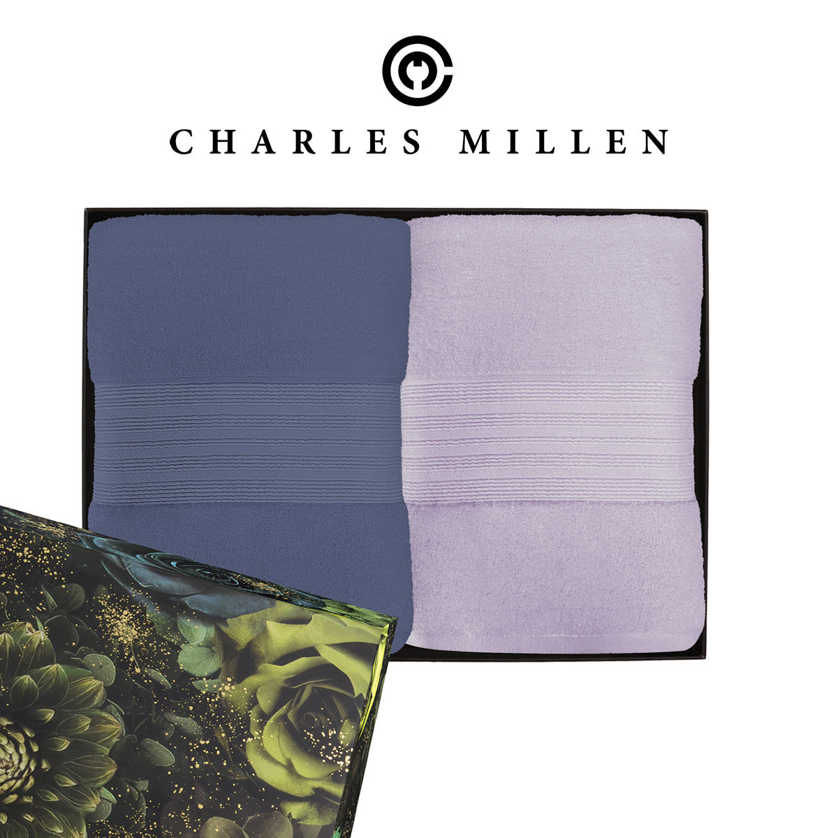 ( 2pc Bath Towel set ) Christmas Towel Gift Set - Charles Millen Velmont Egyptian Cotton Bath Towel Set