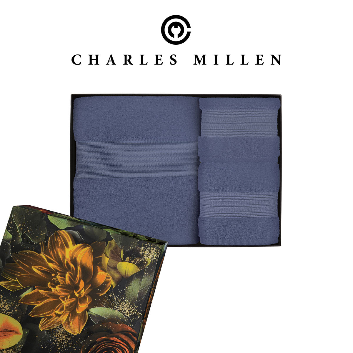 ( 3pc Face, Hand, Bath Towel set ) Christmas Towel Gift Set - Charles Millen Velmont Egyptian Cotton Bath Towel Set