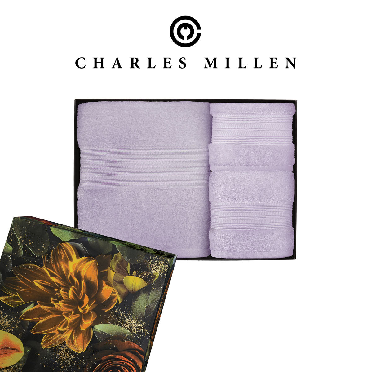 ( 3pc Face, Hand, Bath Towel set ) Christmas Towel Gift Set - Charles Millen Velmont Egyptian Cotton Bath Towel Set