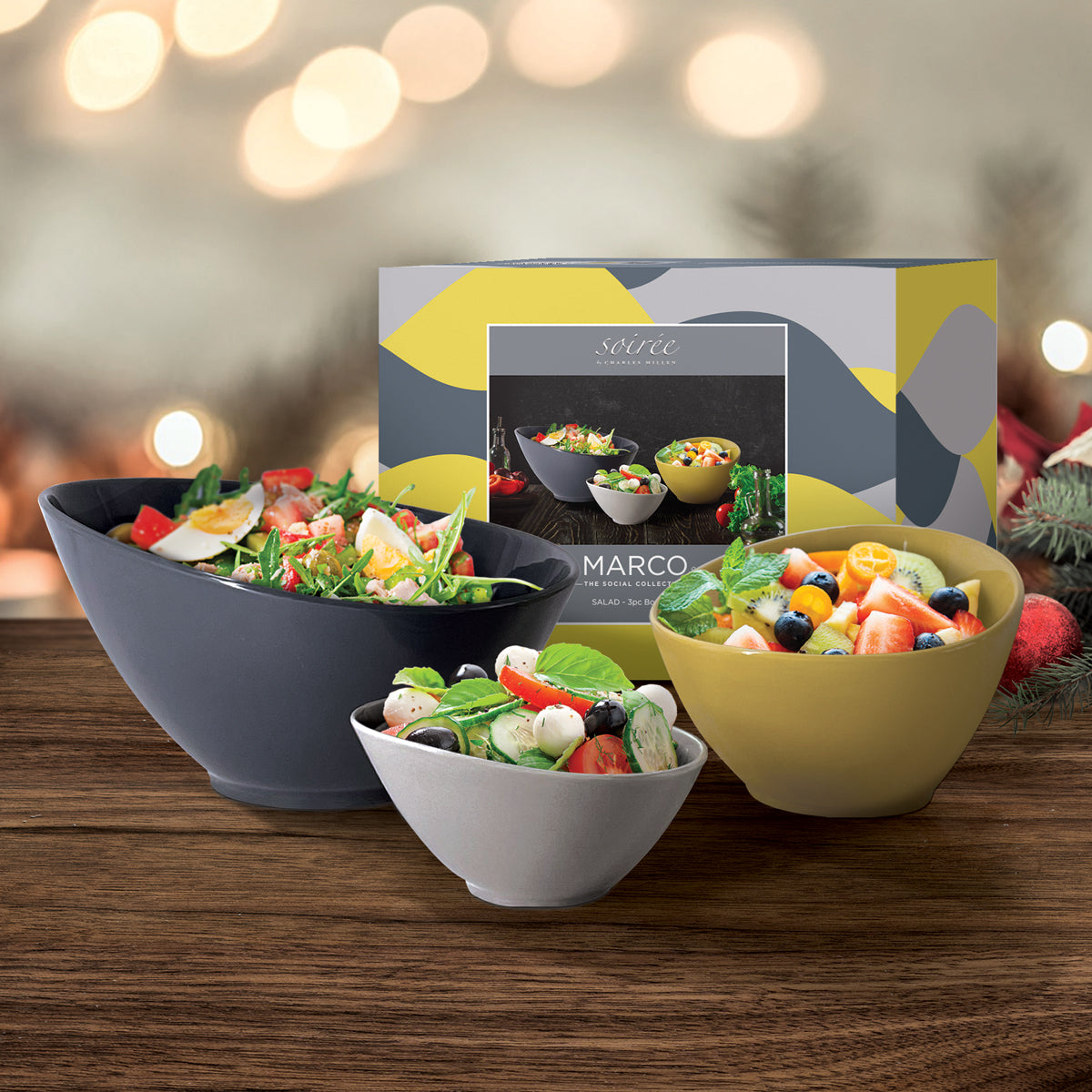 MARCO (SOIREE Receptionware) - 3pc Salad Bowl Set