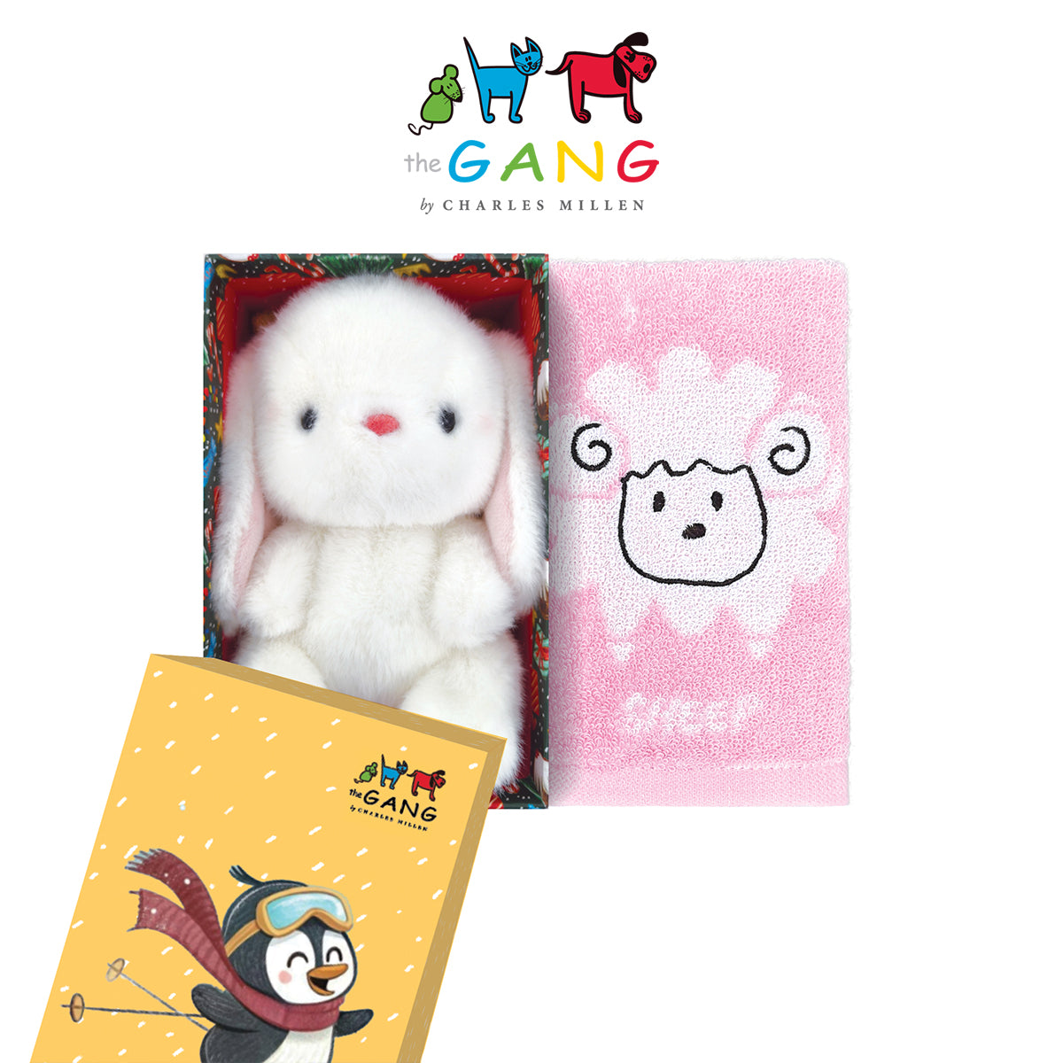 Christmas Towel Gift set- The GANG by Charles Millen THE MOBZ Towel & Plush Collection