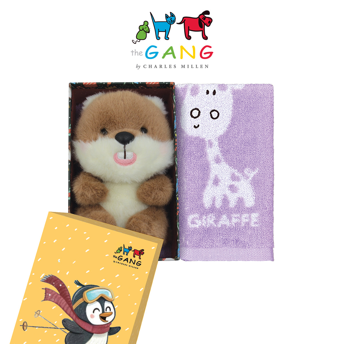 Christmas Towel Gift set- The GANG by Charles Millen THE MOBZ Towel & Plush Collection