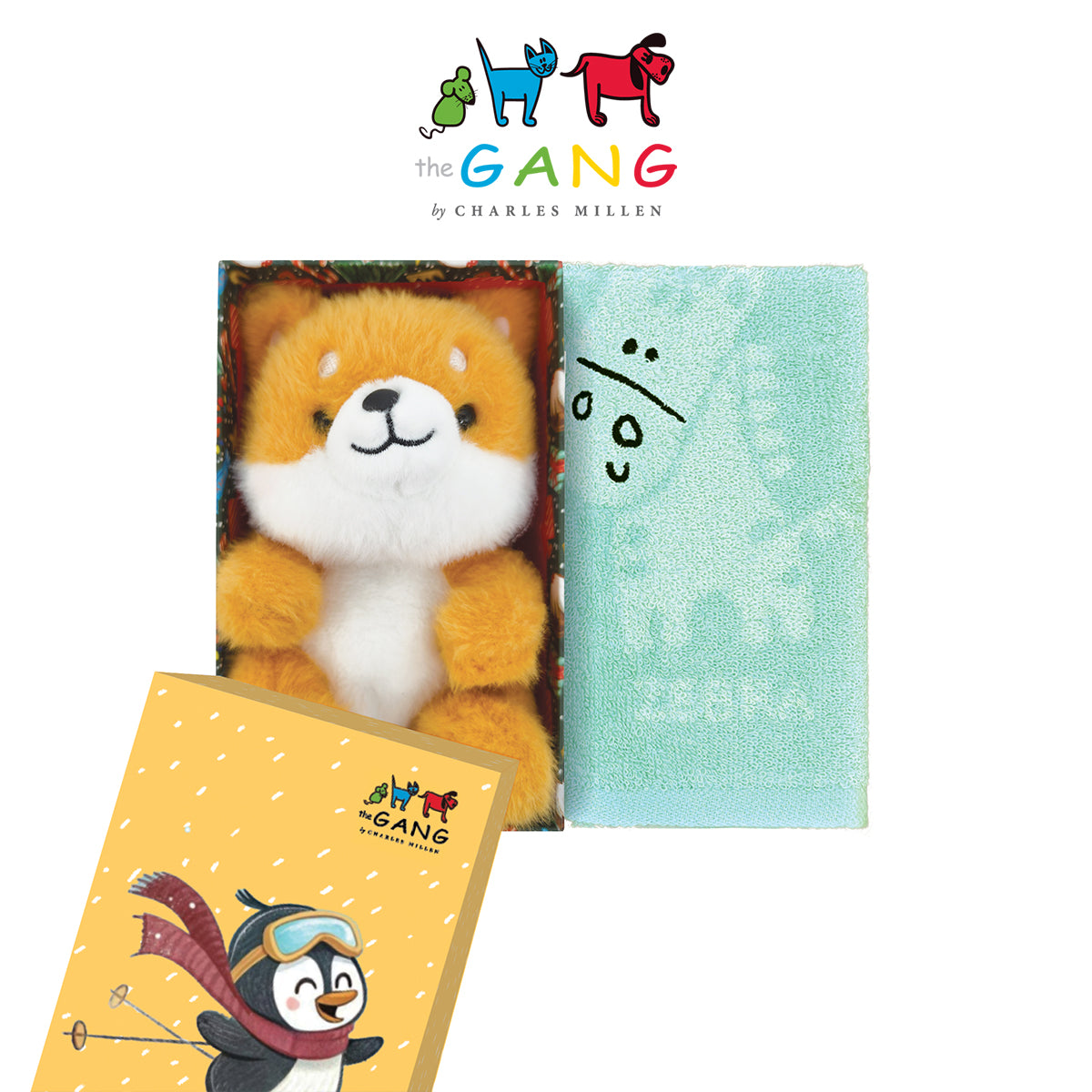 Christmas Towel Gift set- The GANG by Charles Millen THE MOBZ Towel & Plush Collection