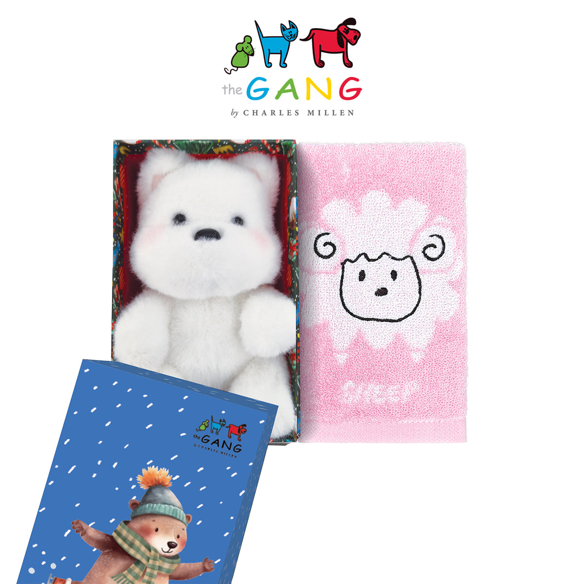 Christmas Towel Gift set- The GANG by Charles Millen THE MOBZ Towel & Plush Collection