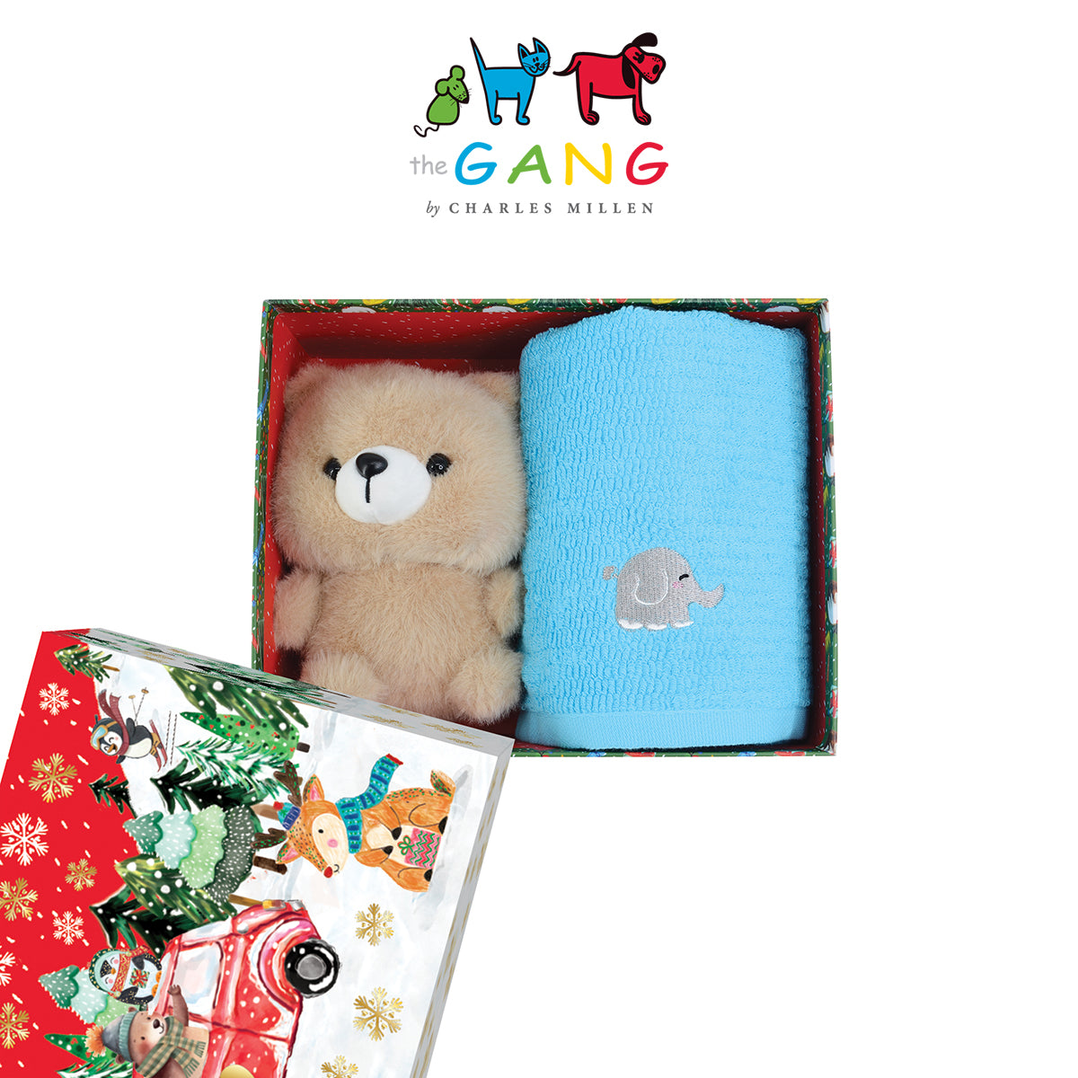 Christmas Towel Gift set- The GANG by Charles Millen THE  Ruffz  Sport Towel & Plush Collection.