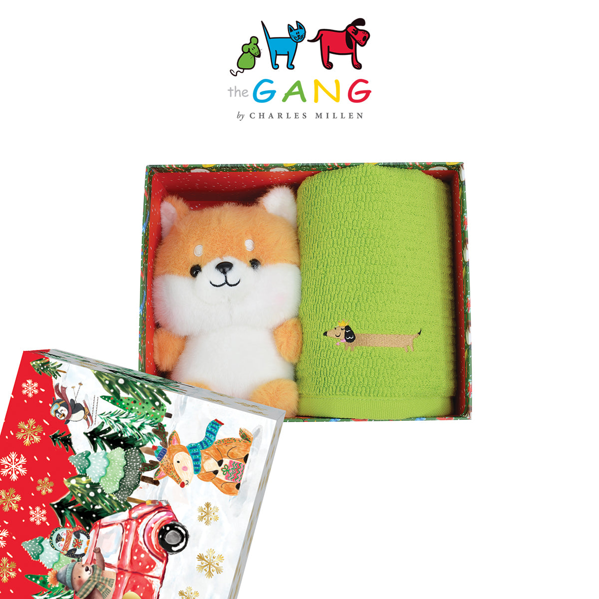 Christmas Towel Gift set- The GANG by Charles Millen THE  Ruffz  Sport Towel & Plush Collection.