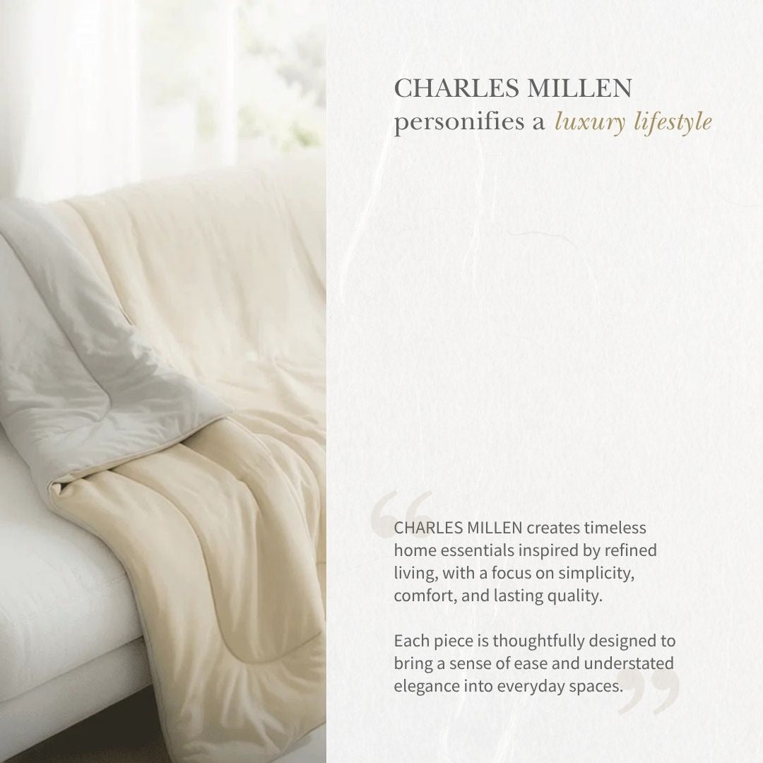 CHARLES MILLEN SUITE GLACIA Cooling Comforter Hotel Quality Comforter Blanket Single, Queen, King Size 1220 Thread Count per 10 sqcm