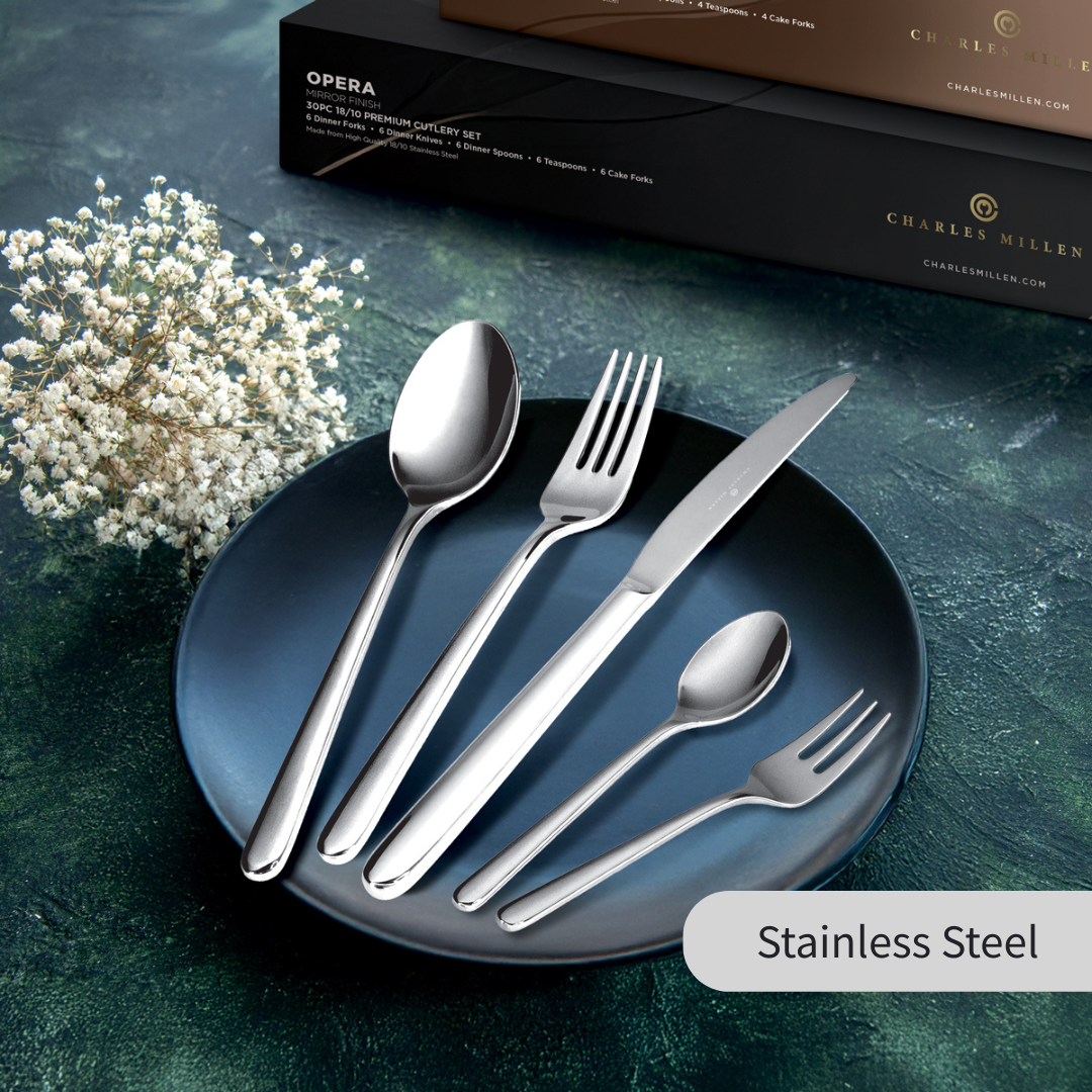 CHARLES MILLEN Signature Collection 20pc/30pc Cutlery Set in Gift Box (Stainless Steel) – OPERA