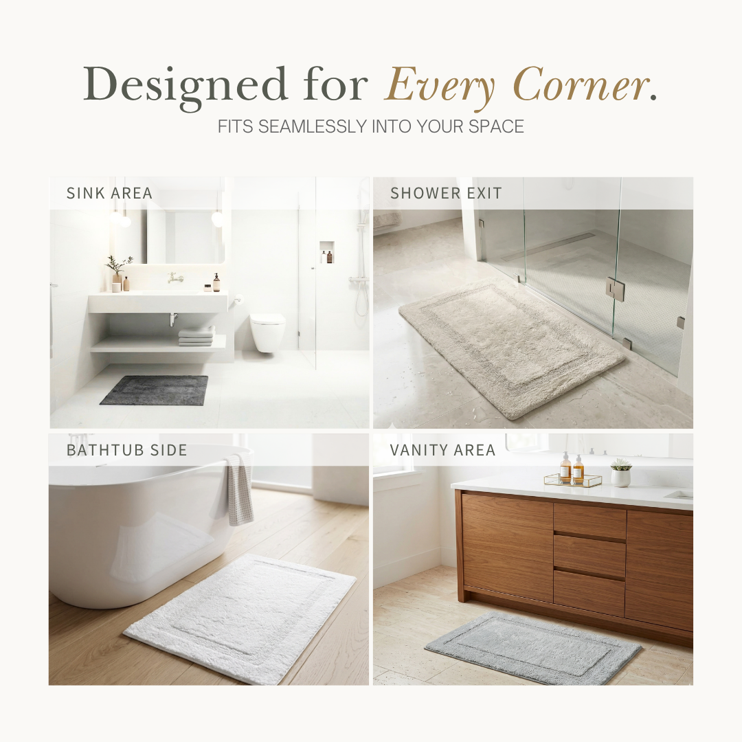 BOUNDARY [2pcs] - Super Soft Cotton Tufted Anti-slip Mat