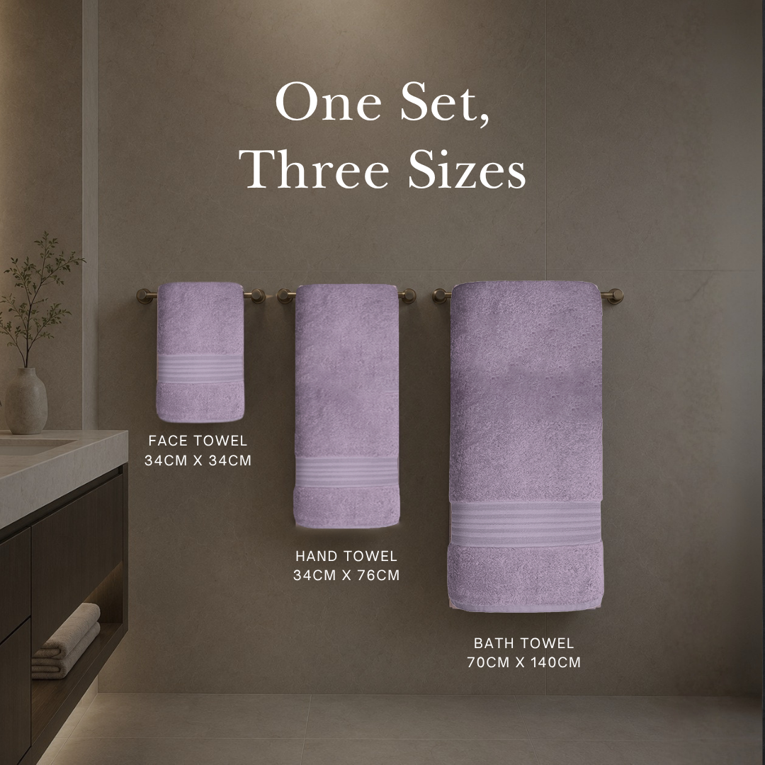 (3pc Face, Hand, Bath Towel set ) Charles Millen Velmont Egyptian Cotton Towel Set