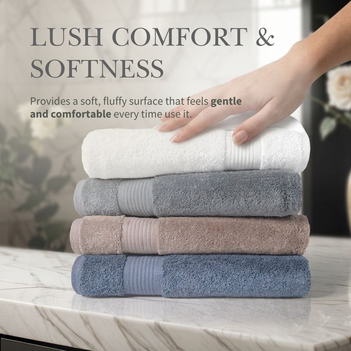 Bundle Deal $77 RIVIÈRE Luxe Turkish Bath Towel [2pcs] + RIVIÈRE Tufted Mat [2pcs]